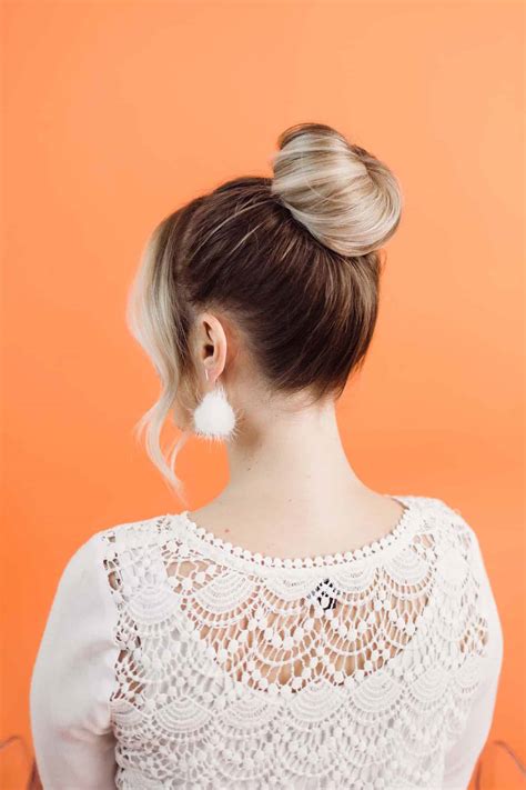 donut hair bun with sock|messy high donut bun.